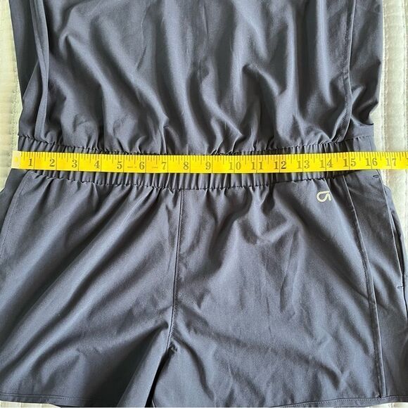 GAP GapFit Sleeveless Romper w Pockets Mesh Details Navy Blue Size Medium Comfy! - Picture 6 of 12